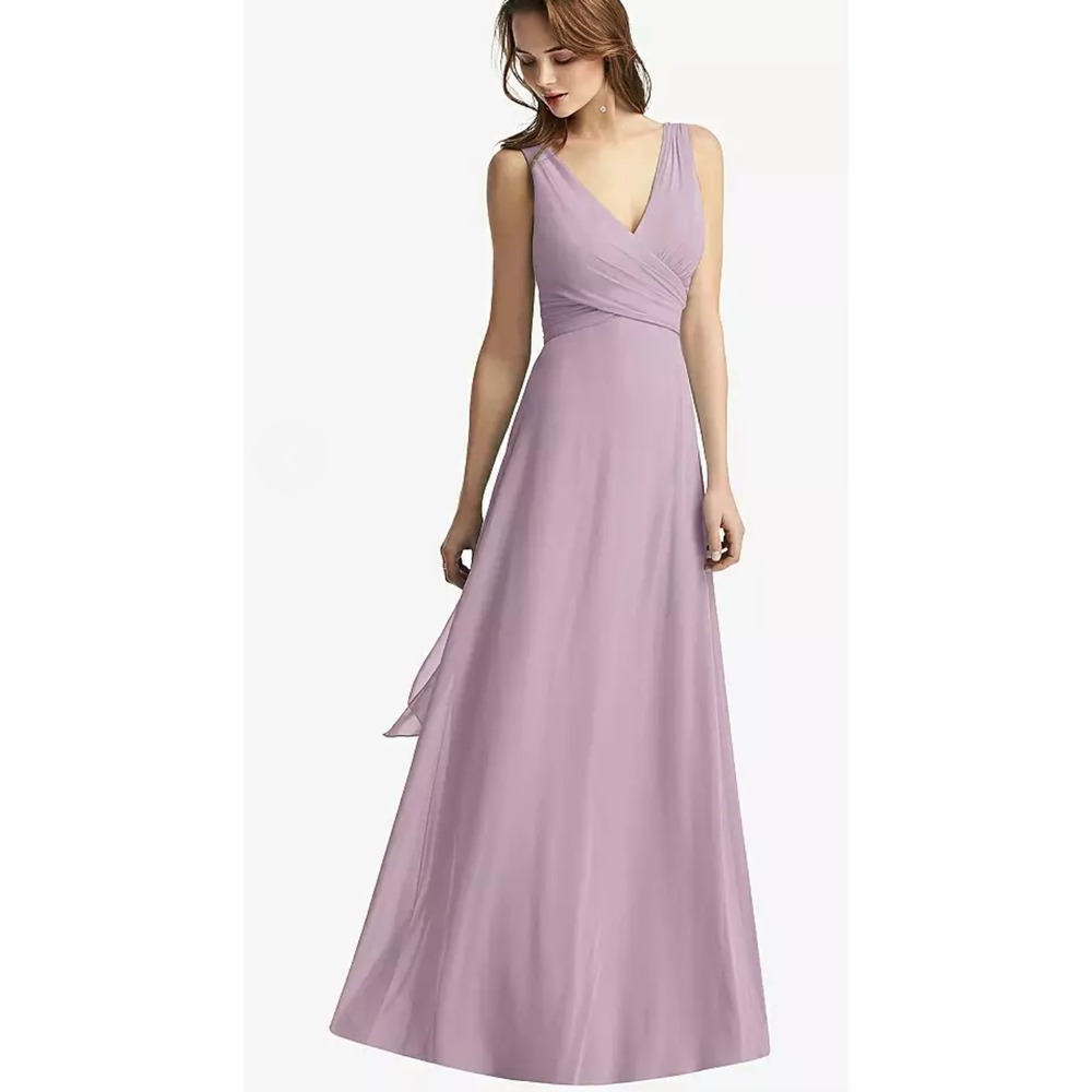 Thread Bridesmaid Dress Womens 0 Suede Rose Pink Maxi Chiffon‎ Formal Gown Dessy